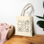 Halloween Ghosts & Pumpkins Canvas Tote Bag