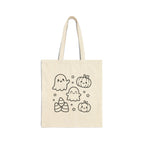 Halloween Ghosts & Pumpkins Canvas Tote Bag