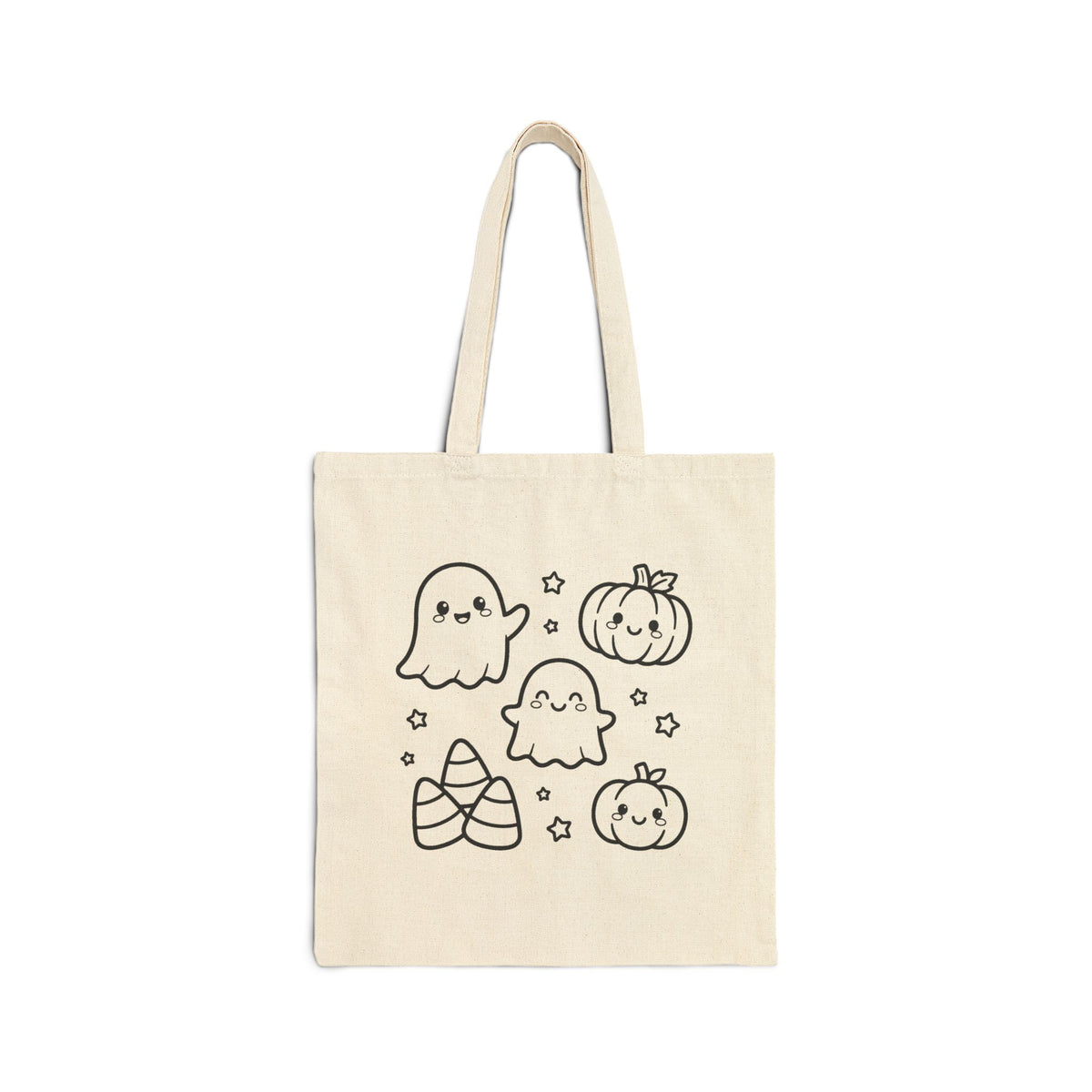 Halloween Ghosts & Pumpkins Canvas Tote Bag