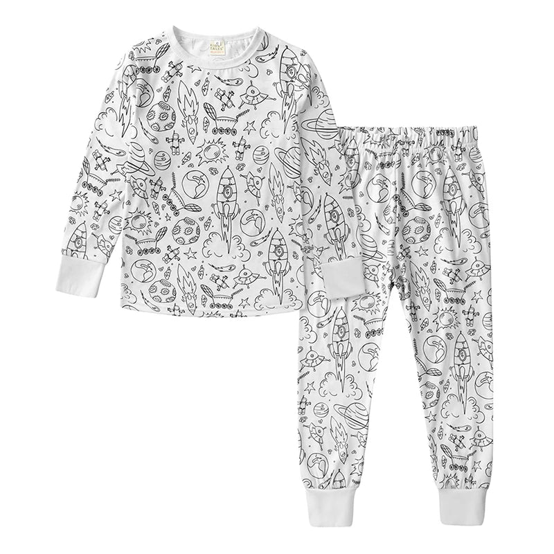 Children's DIY Pajama Sets Creative Sketch Colorful Pajama Set Sleepwear Set Your Own Pajama Handicraft Toys Toddler Boys Girl Loungewear