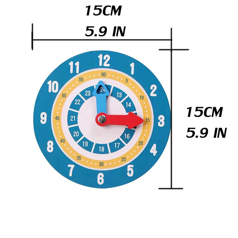 Kids Montessori Materials Wooden Clock Toys Time Learning Teaching Aids Educational Toys For Children School Clever Board Toy