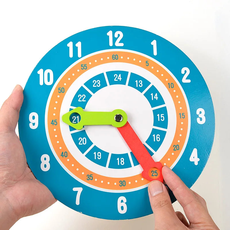 Kids Montessori Materials Wooden Clock Toys Time Learning Teaching Aids Educational Toys For Children School Clever Board Toy