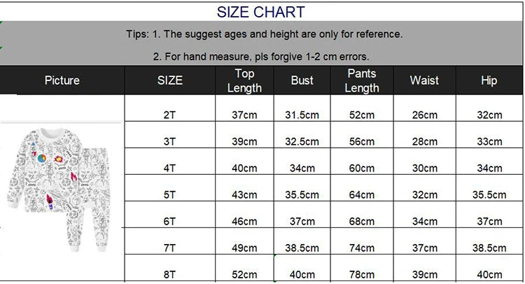 Colorable Two Piece Pajama Set for Children Boys Girls Color Your Own Handcraft Pyjamas  Kids DIY Coloring Kit for Pajama Party
