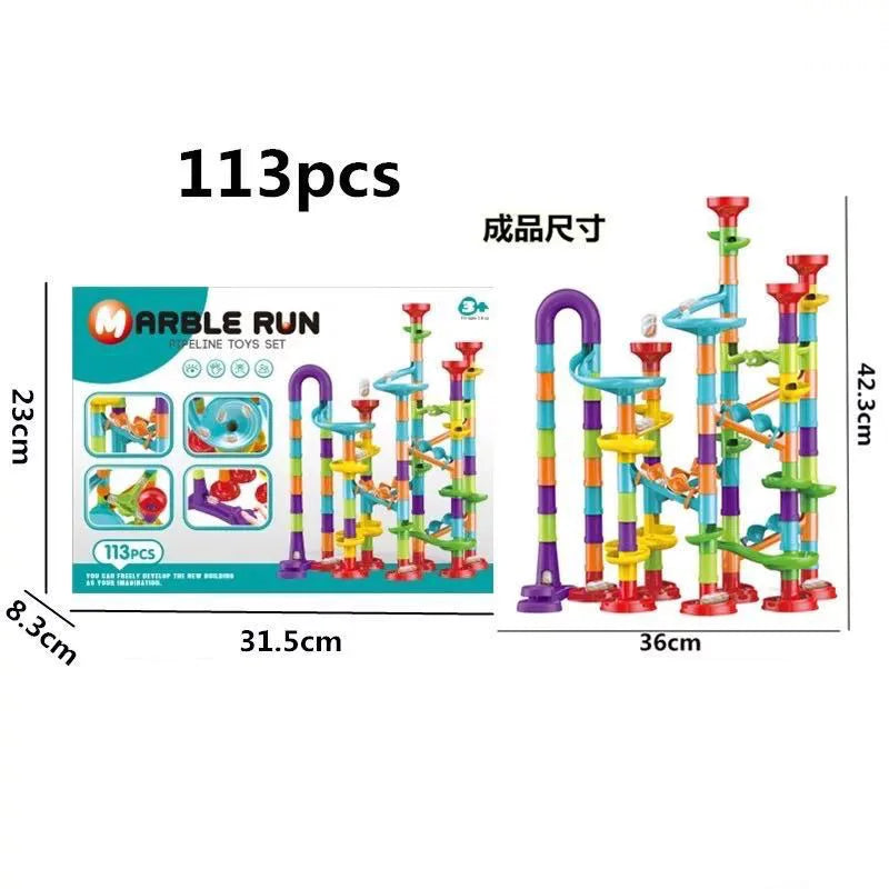Marble Run Building Set for Kids – DIY 3D Maze Coaster Toy