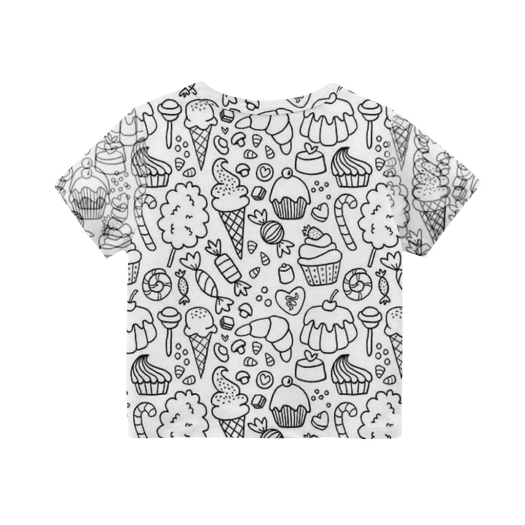 Children's DIY Pajama Sets Creative Sketch Colorful Pajama Set Summer loose short-sleeved tops shorts pajamas two-piece set