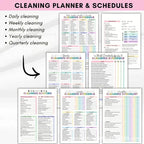 ADHD Cleaning Planner Bundle – Includes Home Cleaning Schedule, Weekly, Monthly, Year-Round Cleanliness Tips, Family Chore Chart