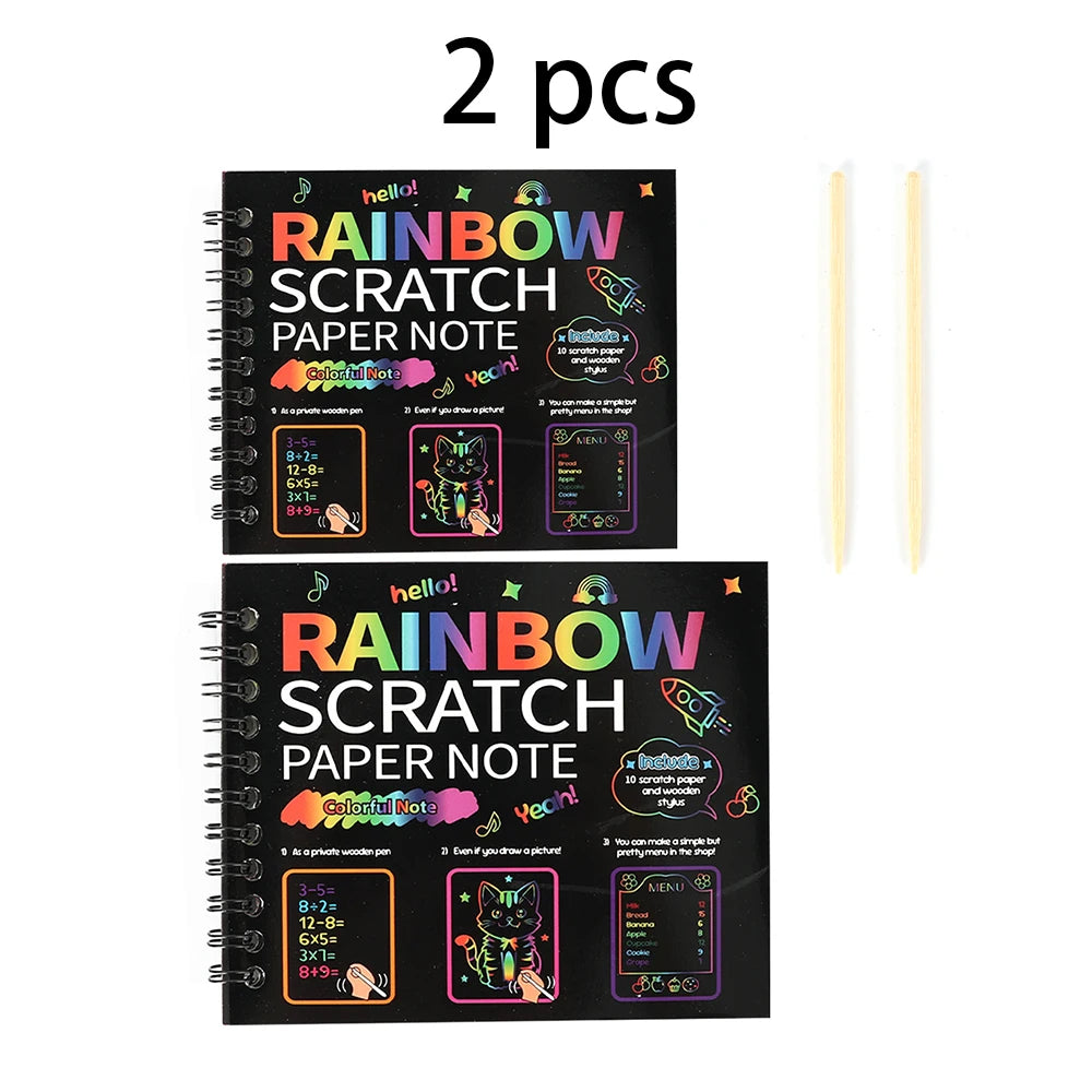 Dazzling Scratch Painting Parent Child Interactive Toys Note Cards Handmade Painting