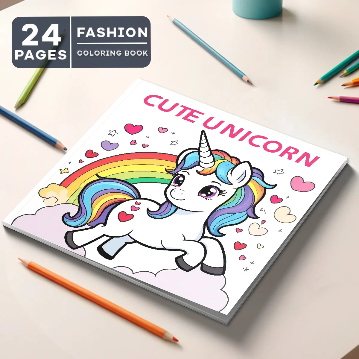 Unicorn Coloring Book – Premium Thick Pages for Kids & Adults | TSUKI Color & Craft