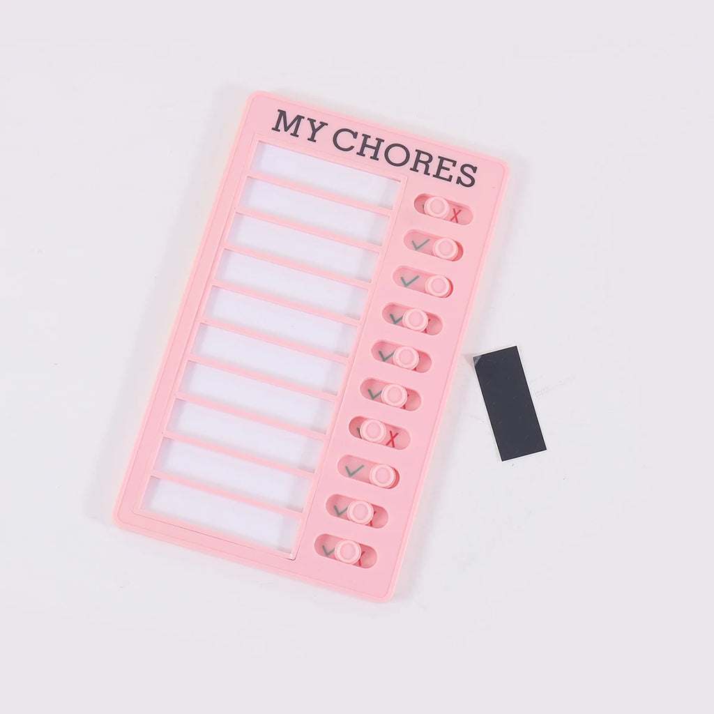 Self Discipline Checklist Board, Replaceable Plastic Chore Chart for Kids Adults, Summer Task Planner & Daily Habit Tracker