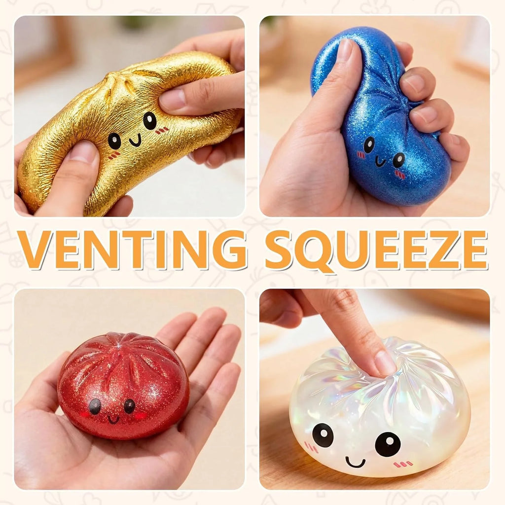 Simulation Flash Dumpling Pressure Ball Slow Rebound Soft Pinch Decompression Baozi modeling stress relief toy birthday Gifts