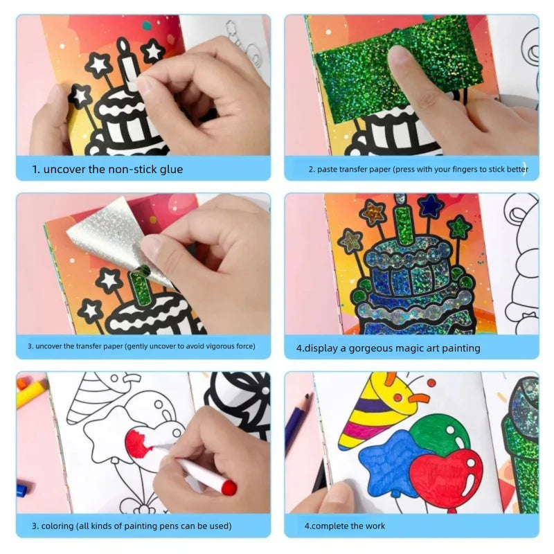 Foil Art Coloring Book Sparkly creative activity for kids