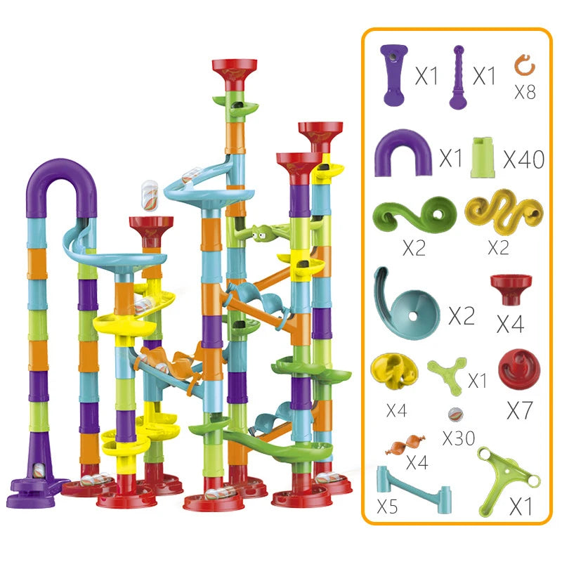 Marble Run Building Set for Kids – DIY 3D Maze Coaster Toy