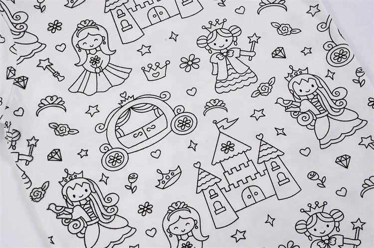 Colorable Two Piece Pajama Set for Children Boys Girls Color Your Own Handcraft Pyjamas  Kids DIY Coloring Kit for Pajama Party