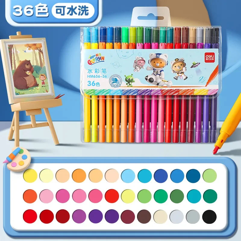 Washable Markers Set for Kids, 12/24/36/48 Art Colors Drawing Pen for Toddlers Gift,Safe and Non-Toxic Bright and Vivid Colors