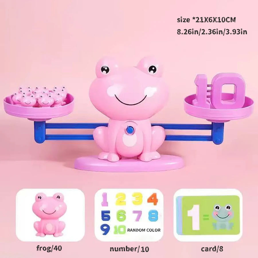 Frog Balance Scale Math Toy by Tsuki Color & Craft – Montessori Addition & Subtraction for Kids