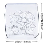 5-10PC Colorful Drawstring Graffiti Bag Random Assorted Pattern Cartoon Animal DIY Painting Backpack Festival Party Souvenir ZYF