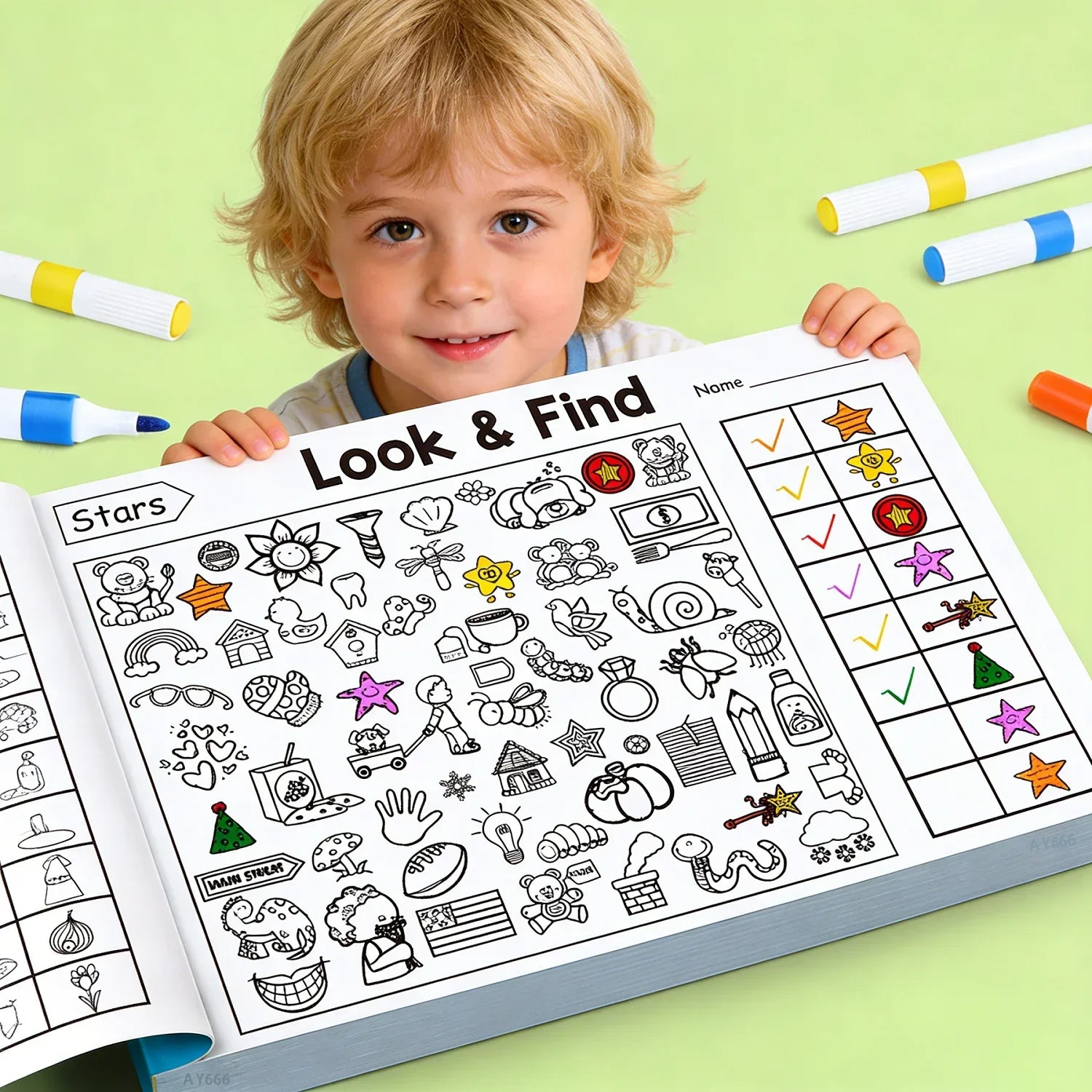 32 Pages Children's Find Items Coloring & Drawing Book Fun Concentration & Attention Exercise Early Education Activity Book