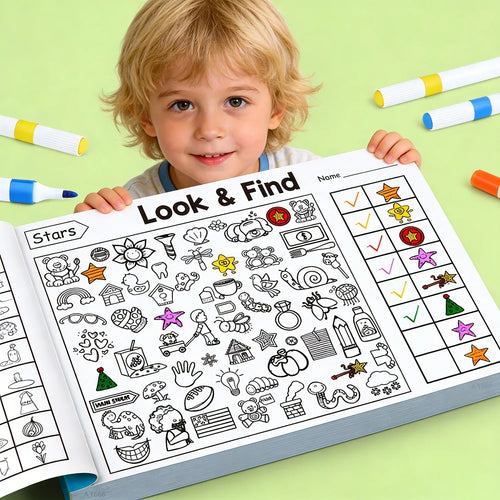32 Pages Children's Find Items Coloring & Drawing Book Fun Concentration & Attention Exercise Early Education Activity Book