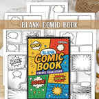 30 Sheet Manga Sketchbook Blank Comic DIY Drawing Book Multiple Template Speech Bubbles Graphic Novel Creation Drawing Book Tool