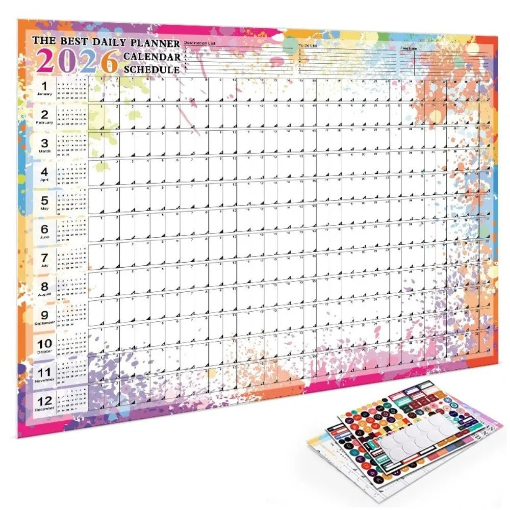 2026 Wall Hanging Calendar Annual Planner To Do List Schedule Calendar Planner Sheet Memo Pad Agenda Organizer