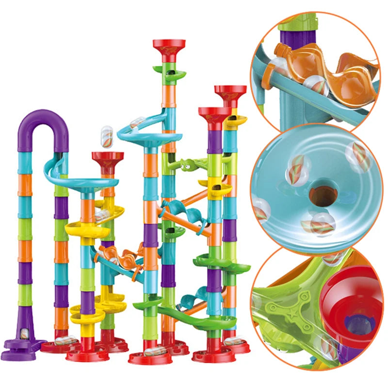 Marble Run Building Set for Kids – DIY 3D Maze Coaster Toy