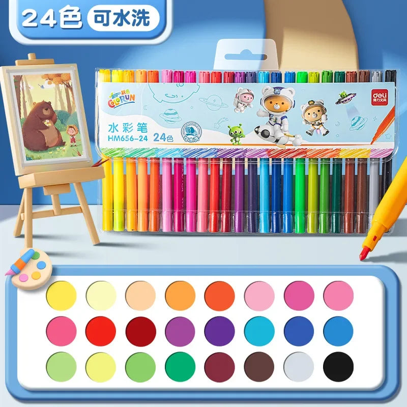 Washable Markers Set for Kids, 12/24/36/48 Art Colors Drawing Pen for Toddlers Gift,Safe and Non-Toxic Bright and Vivid Colors
