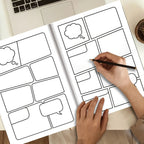 30 Sheet Manga Sketchbook Blank Comic DIY Drawing Book Multiple Template Speech Bubbles Graphic Novel Creation Drawing Book Tool