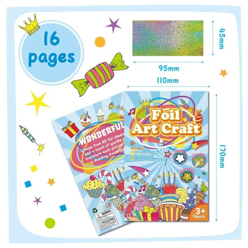 Foil Art Coloring Book Sparkly creative activity for kids