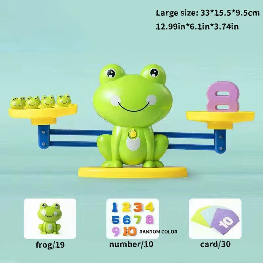 Frog Balance Scale Math Toy by Tsuki Color & Craft – Montessori Addition & Subtraction for Kids