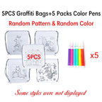 DIY Graffiti Coloring Bags for Kids – with Watercolor Pens
