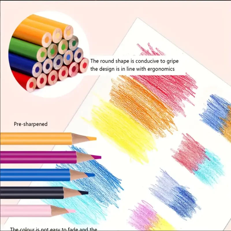 260-Color Artist Colored Pencils Set for Adult Coloring Books, Soft Core, Professional Numbered Art Drawing Pencils for Sketch