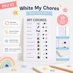Self Discipline Checklist Board, Replaceable Plastic Chore Chart for Kids Adults, Summer Task Planner & Daily Habit Tracker
