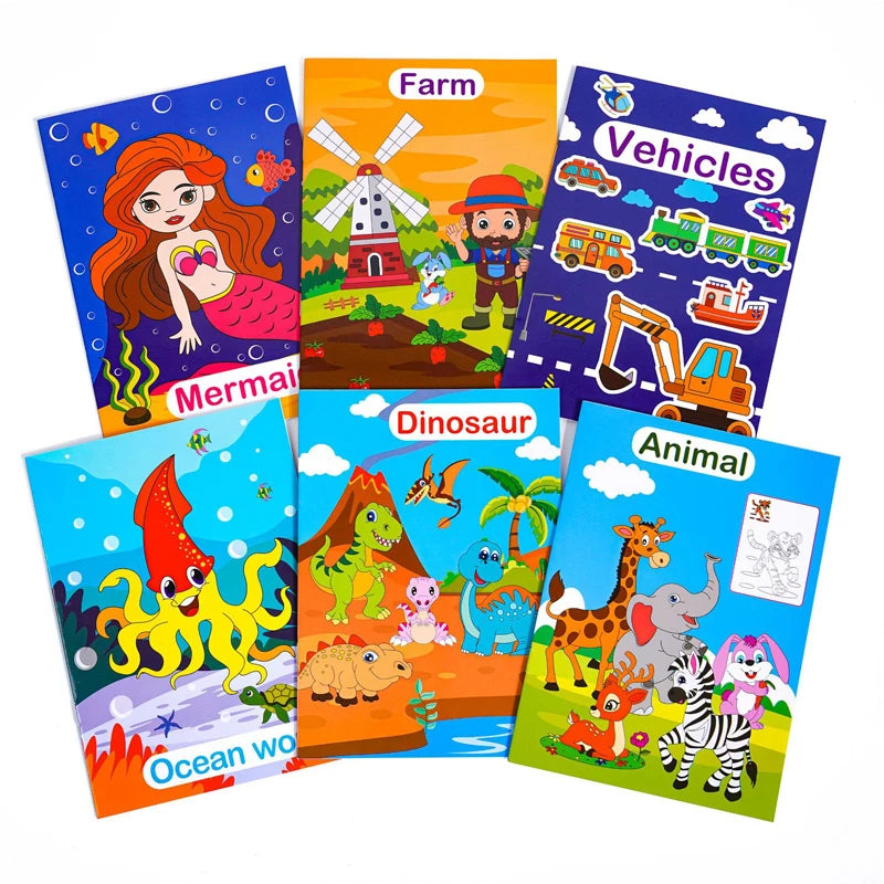 6-Pack Kids & Teen Coloring Books by Tsuki Color & Craft – Art Therapy & Creative Activity Set