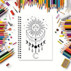 Adult Moon Coloring Book – 32 Intricate Pages, 100gsm Paper | TSUKI Color & Craft