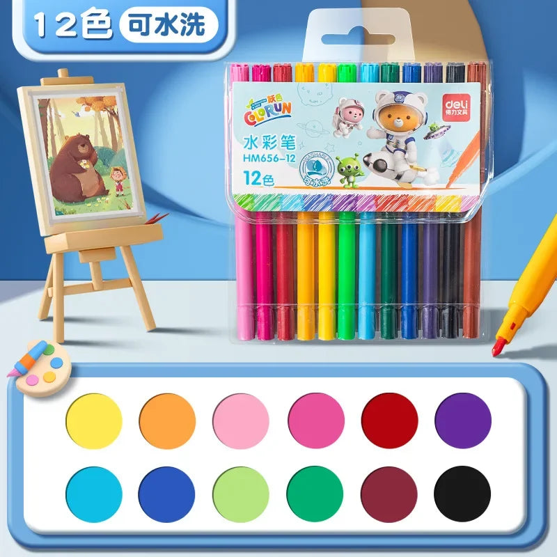 Washable Markers Set for Kids, 12/24/36/48 Art Colors Drawing Pen for Toddlers Gift,Safe and Non-Toxic Bright and Vivid Colors