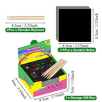 Rainbow Scratch Art Pad for Kids, 125 Cards + 2 Styluses
