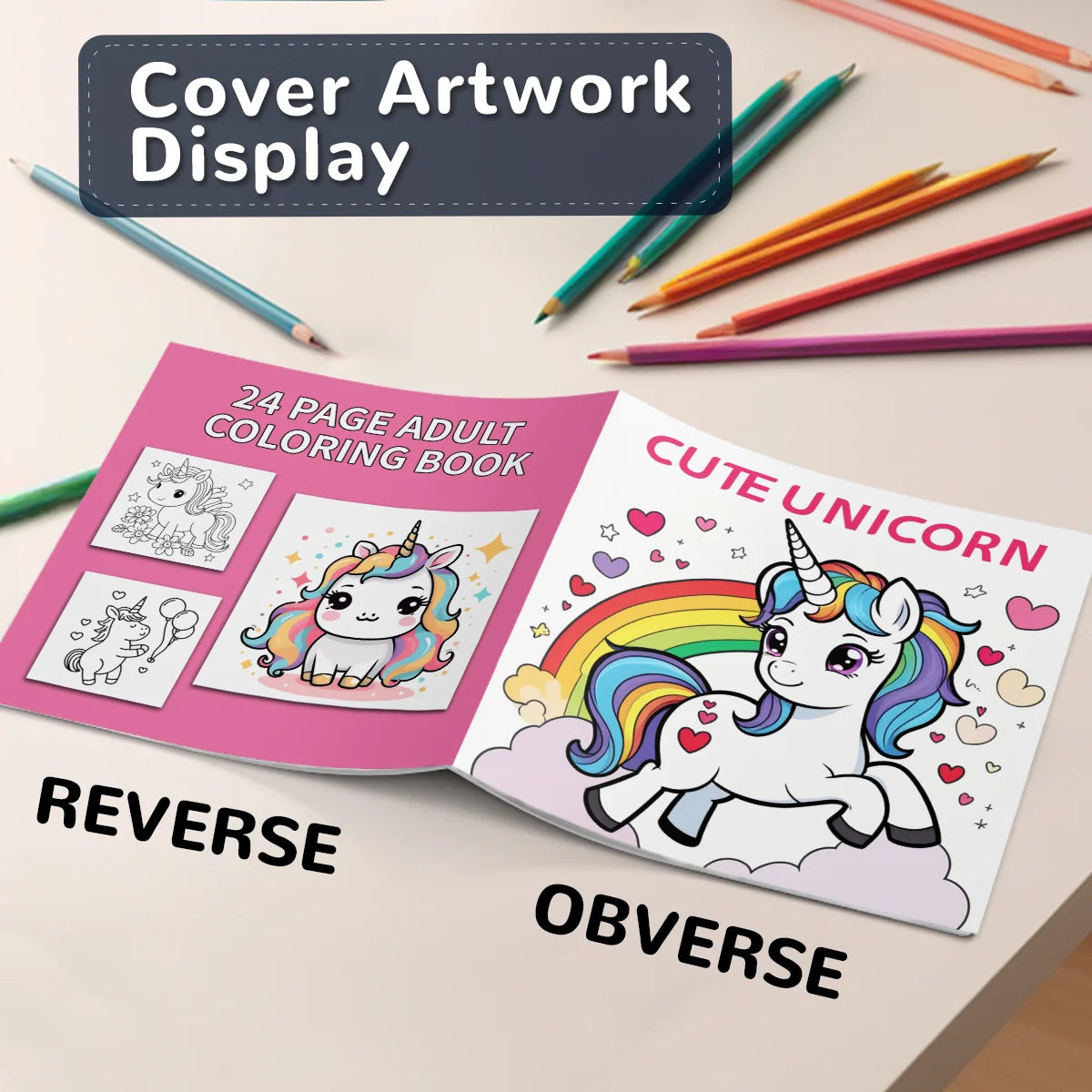 Unicorn Coloring Book – Premium Thick Pages for Kids & Adults | TSUKI Color & Craft