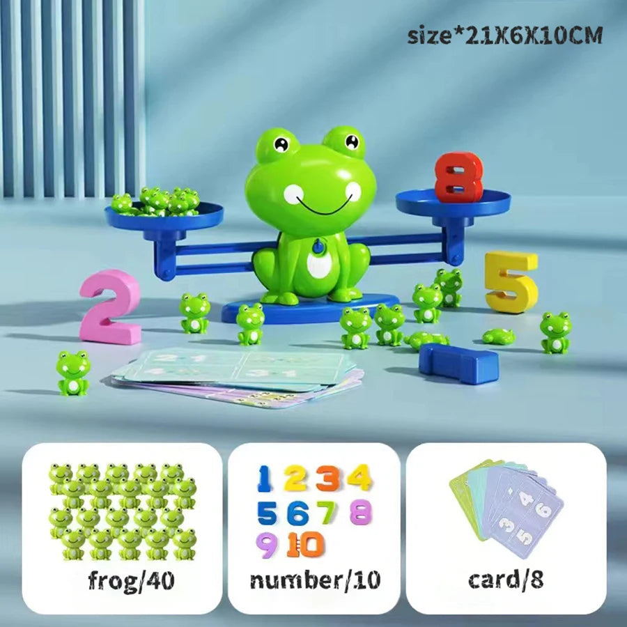 Frog Balance Scale Math Toy by Tsuki Color & Craft – Montessori Addition & Subtraction for Kids