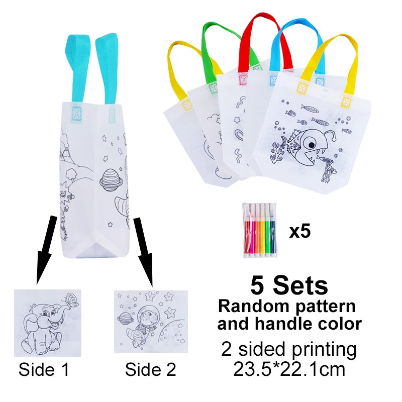DIY Graffiti Coloring Bags for Kids – Color & Carry | TSUKI Color & Craft