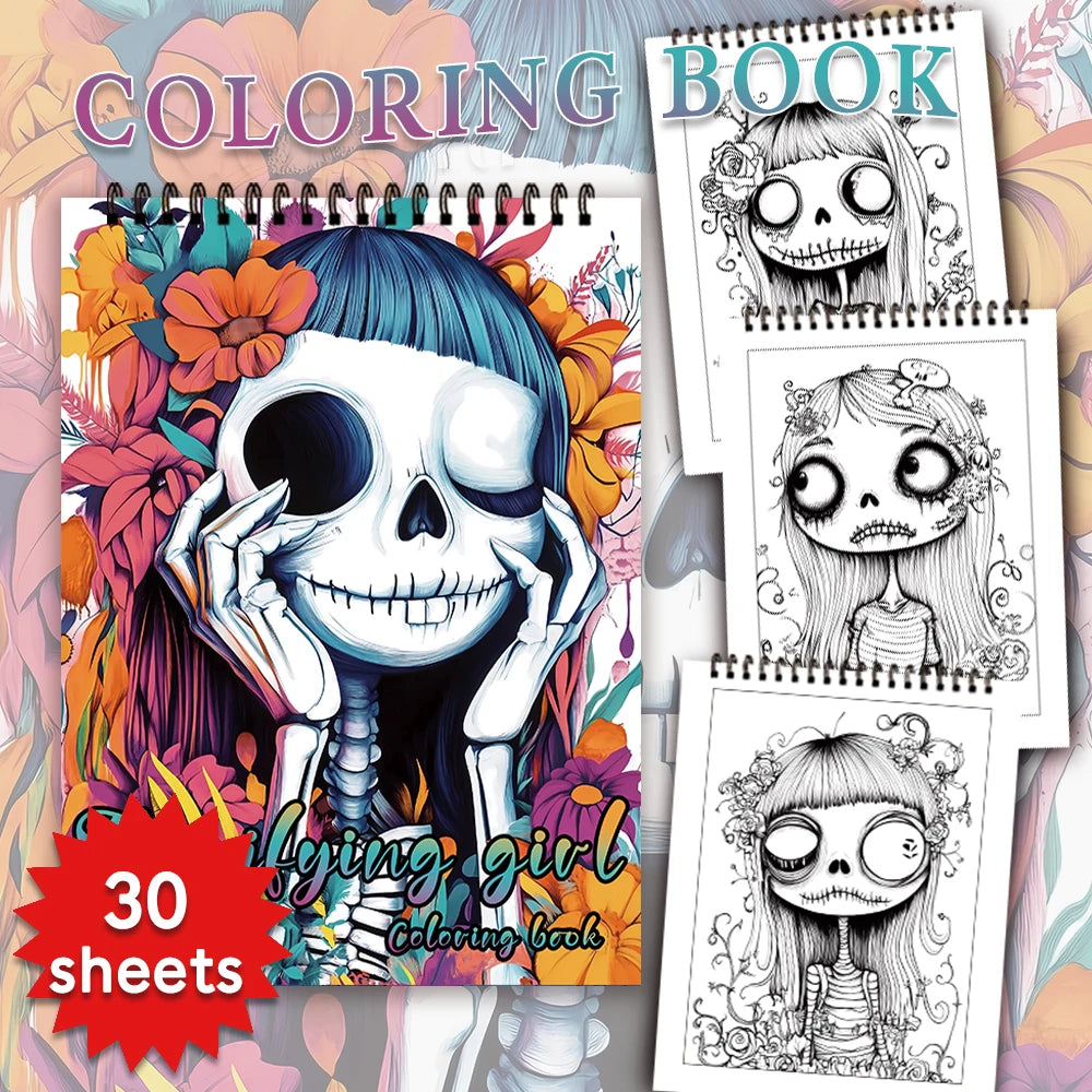 Spiral Coloring Book for Adults – 30 Thick No-Bleed Pages