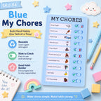 Self Discipline Checklist Board, Replaceable Plastic Chore Chart for Kids Adults, Summer Task Planner & Daily Habit Tracker