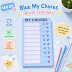 Self Discipline Checklist Board, Replaceable Plastic Chore Chart for Kids Adults, Summer Task Planner & Daily Habit Tracker