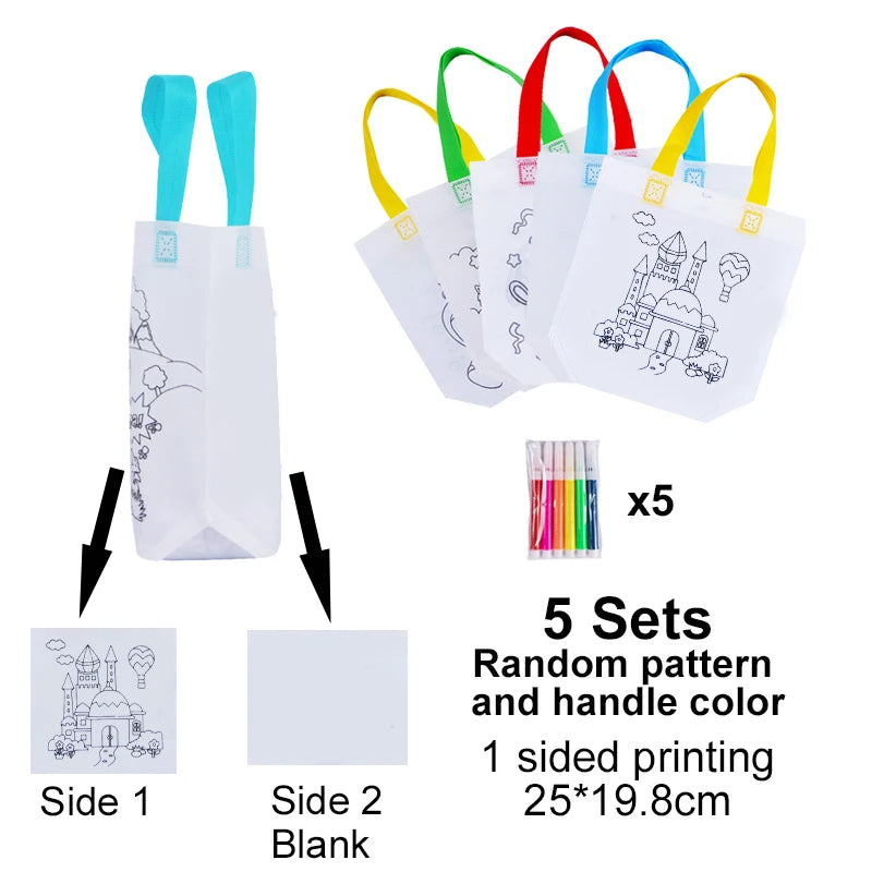 DIY Graffiti Coloring Bags for Kids – Color & Carry | TSUKI Color & Craft