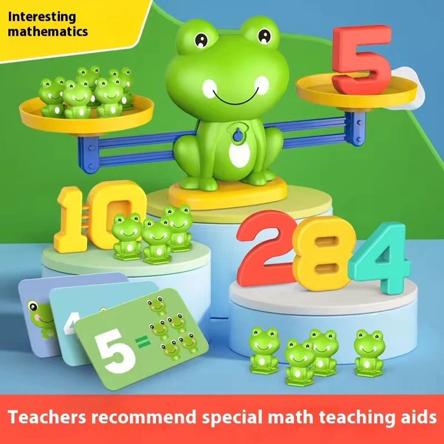 Frog Balance Scale Math Toy by Tsuki Color & Craft – Montessori Addition & Subtraction for Kids