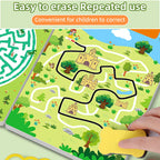 Reusable Maze Cards for Kids – 3 Levels with Pens & Eraser