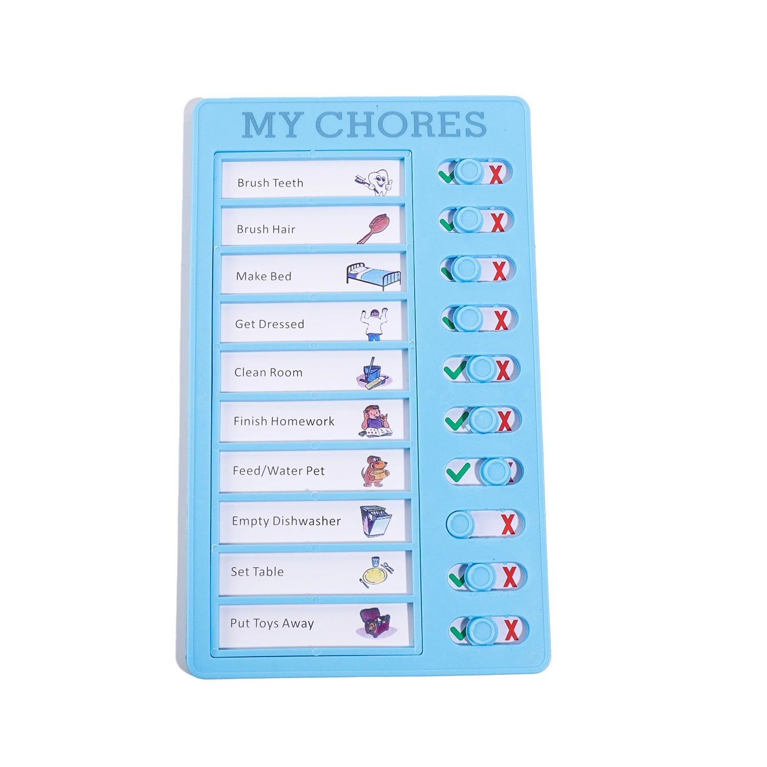 Self Discipline Checklist Board, Replaceable Plastic Chore Chart for Kids Adults, Summer Task Planner & Daily Habit Tracker