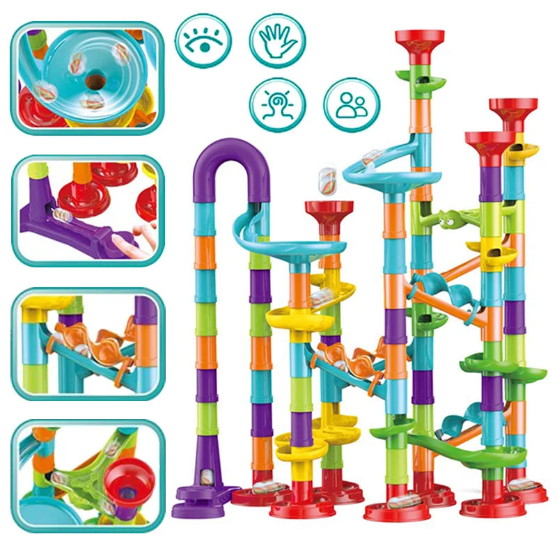 Marble Run Building Set for Kids – DIY 3D Maze Coaster Toy