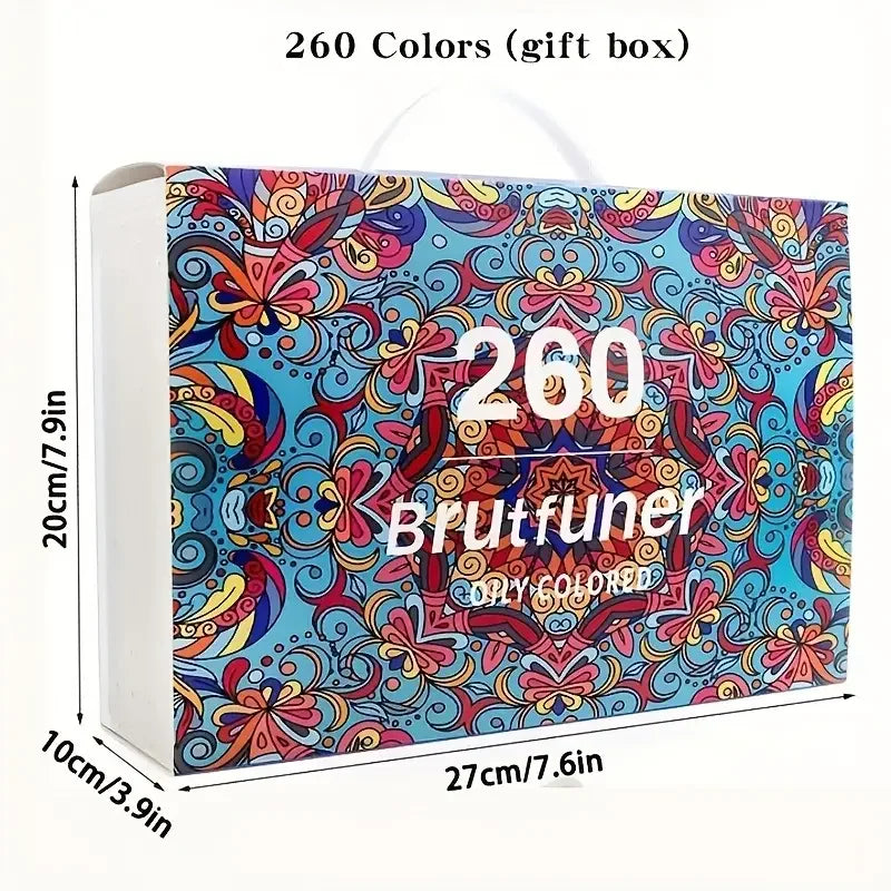 260-Color Artist Colored Pencils Set for Adult Coloring Books, Soft Core, Professional Numbered Art Drawing Pencils for Sketch