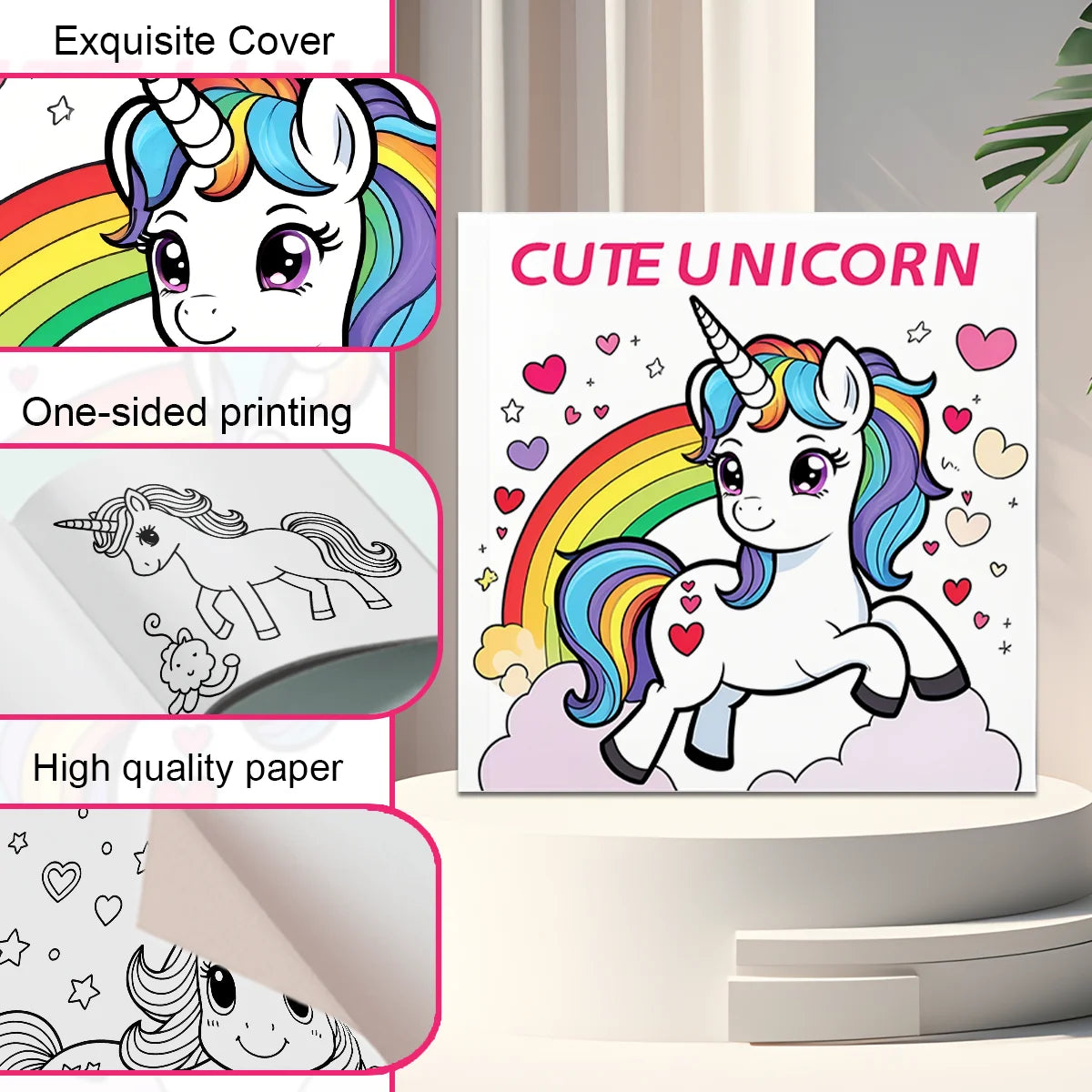 Unicorn Coloring Book – Premium Thick Pages for Kids & Adults | TSUKI Color & Craft