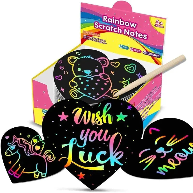 Dazzling Scratch Painting Parent Child Interactive Toys Note Cards Handmade Painting
